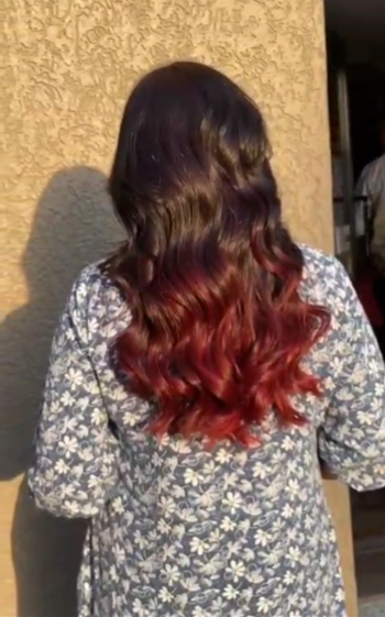 Hair colouring and balayage service at the best hair salon in Mehsana